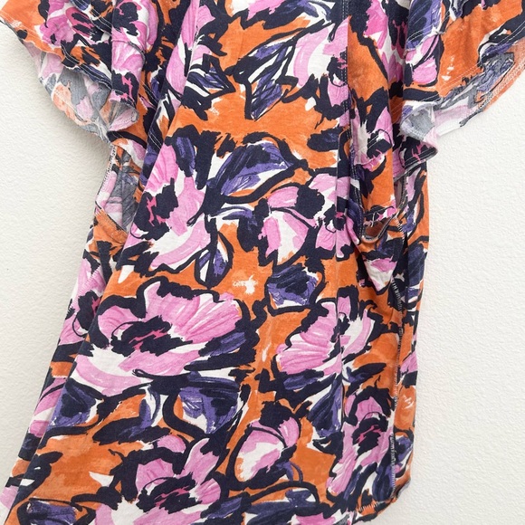 Anthropologie Maeve Catie Floral Ruffle Sleeve Blouse - Medium - Picture 11 of 11